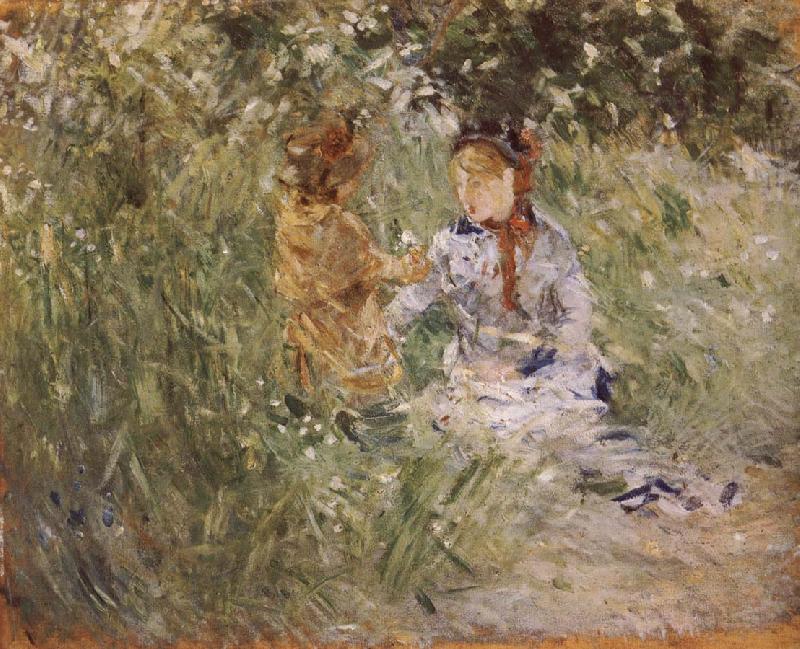 Berthe Morisot Mother and her son in the garden oil painting image